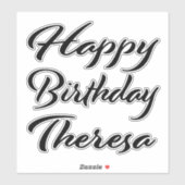Theresa Name Vorname black Sticker Geburtstag (Blatt)