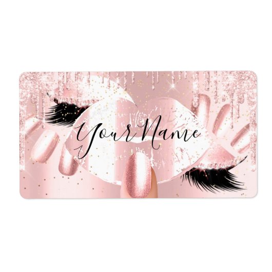 Theresa Pink Glitzer Tropfen Kiss Lips Nails Makeu (Vorne)