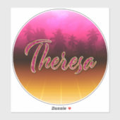 Theresa Vorname Name golden pink Aufkleber Sticker (Blatt)