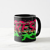 Theresa Vorname Name Graffiti red green Tasse (VorderseiteRechts)