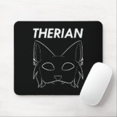Therian Furry Animal Mask Wolf Cat Dog Mousepad (Mit Mouse)