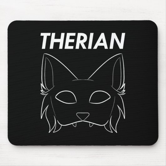 Therian Furry Animal Mask Wolf Cat Dog Mousepad (Vorne)