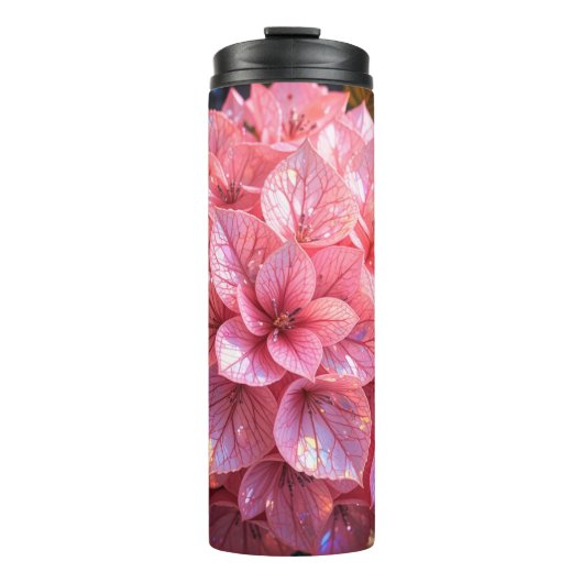 Thermal Bottle with Pink Flowers Thermosbecher (Vorderseite)