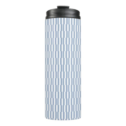 Thermal Tumbler Baby Blue & White Stripe Thermosbecher (Vorderseite)