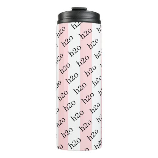 Thermal Tumbler Baby Pink & White Stripe H2o Thermosbecher (Vorderseite)