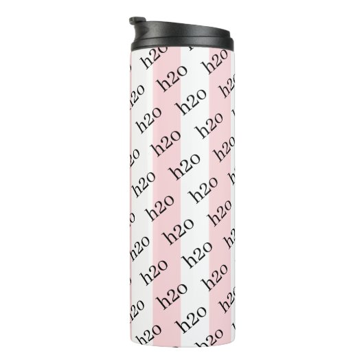 Thermal Tumbler Baby Pink & White Stripe H2o Thermosbecher (Nach rechts gedreht)