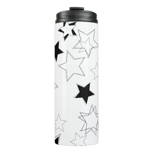 Thermal Tumbler Black & White Stars Thermosbecher (Vorderseite)