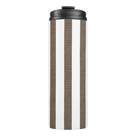 Thermal Tumbler Brown & White Stripe Thermosbecher (Vorderseite)