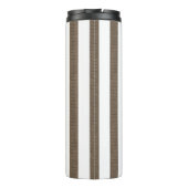 Thermal Tumbler Brown & White Stripe Thermosbecher (Rückseite)