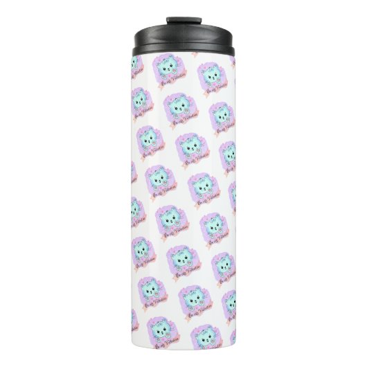 Thermal Tumbler Cat Be Mine Pink Hearts Thermosbecher (Vorderseite)