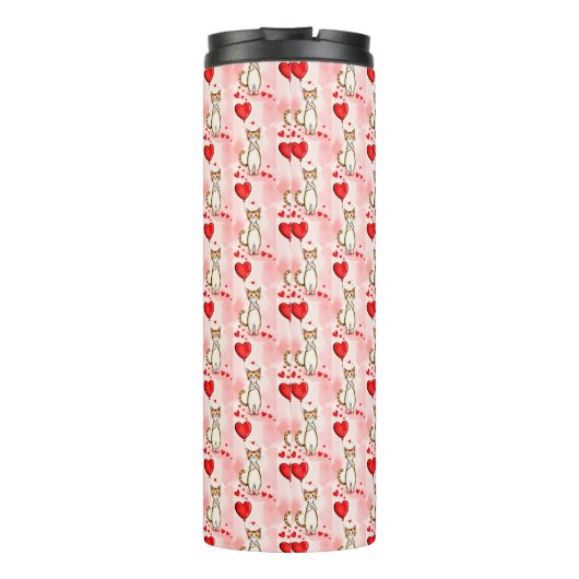 Thermal Tumbler Cat Kitten Red Hearts Thermosbecher (Rückseite)
