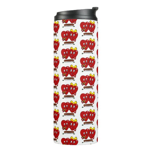 Thermal Tumbler Couple Red Hearts Thermosbecher (Nach links gedreht)
