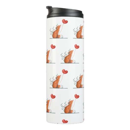 Thermal Tumbler Foxy Red Hearts Thermosbecher (Nach rechts gedreht)
