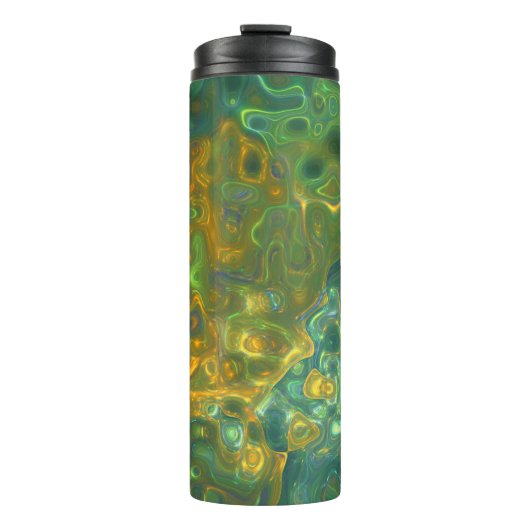 Thermal Tumbler Green Yellow Gemstone Muster Thermosbecher (Vorderseite)
