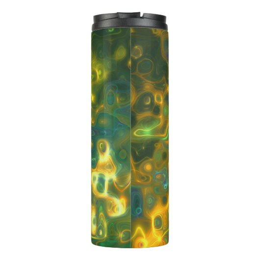 Thermal Tumbler Green Yellow Gemstone Muster Thermosbecher (Rückseite)