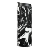 Thermal Tumbler im Schwarz-Weiß-Marmor-Stil Thermosbecher (Nach rechts gedreht)