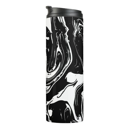 Thermal Tumbler im Schwarz-Weiß-Marmor-Stil Thermosbecher (Nach rechts gedreht)