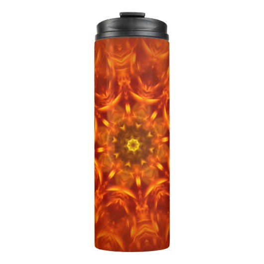 Thermal Tumbler Mandala Sunlight Orange Muster Thermosbecher (Vorderseite)