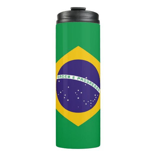 Thermal Tumbler mit der Flagge Brasiliens Thermosbecher (Vorderseite)