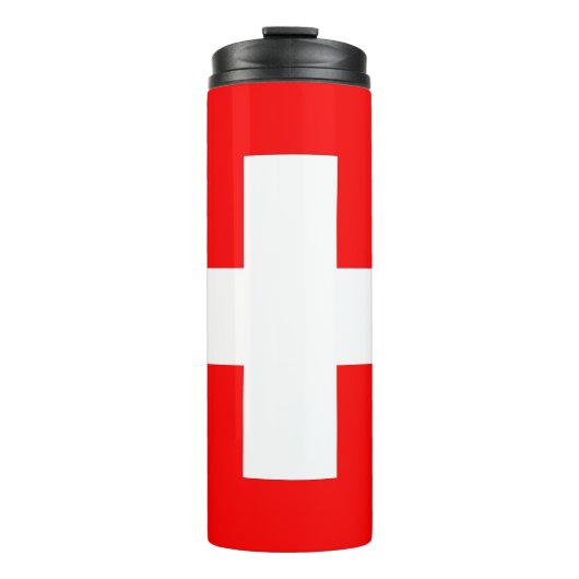 Thermal Tumbler mit der Flagge der Schweiz Thermosbecher (Vorderseite)