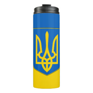 Thermal Tumbler mit der Flagge der Ukraine Thermosbecher