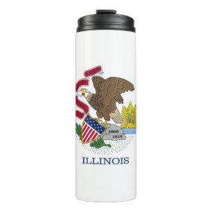 Thermal Tumbler mit der Flagge von Illinois, USA Thermosbecher