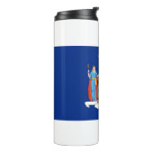 Thermal Tumbler mit der Flagge von New York, USA Thermosbecher (Nach links gedreht)