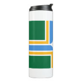 Thermal Tumbler mit der Flagge von Portland, USA Thermosbecher (Nach links gedreht)