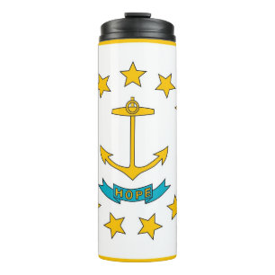 Thermal Tumbler mit der Flagge von Rhode Island, U Thermosbecher