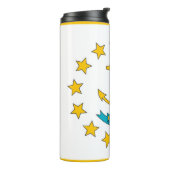 Thermal Tumbler mit der Flagge von Rhode Island, U Thermosbecher (Nach links gedreht)