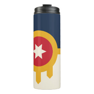 Thermal Tumbler mit der Flagge von Tulsa, Oklahoma Thermosbecher