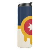 Thermal Tumbler mit der Flagge von Tulsa, Oklahoma Thermosbecher (Nach links gedreht)