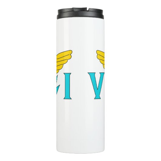 Thermal Tumbler mit Fahne der Jungfrau Islands, US Thermosbecher (Rückseite)