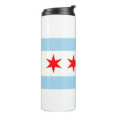 Thermal Tumbler mit Flagge von Chicago, USA Thermosbecher (Nach links gedreht)