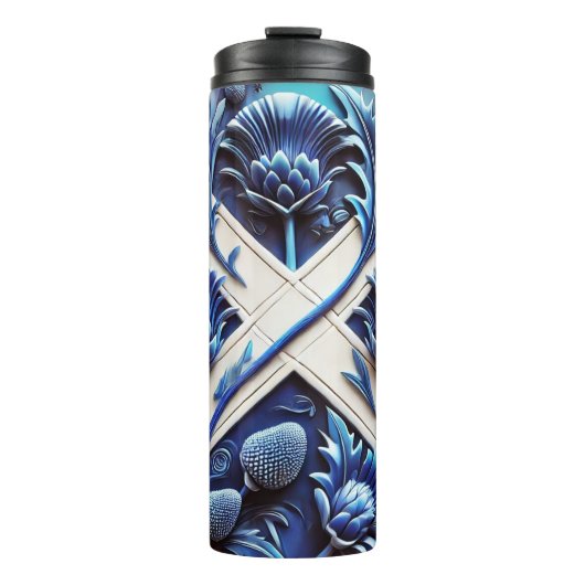 Thermal Tumbler mit schottischem Thistles-Design Thermosbecher (Vorderseite)