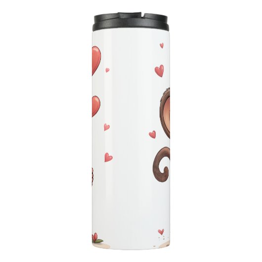 Thermal Tumbler Monkey Red Hearts Thermosbecher (Rückseite)