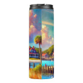 Thermal Tumbler, Nautic Coastal Lighthouse Thermosbecher (Rückseite)