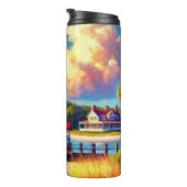 Thermal Tumbler, Nautic Coastal Lighthouse Thermosbecher (Nach rechts gedreht)