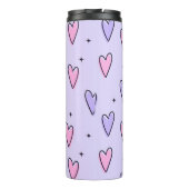 Thermal Tumbler Purple Pink Hearts Thermosbecher (Rückseite)