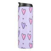Thermal Tumbler Purple Pink Hearts Thermosbecher (Nach rechts gedreht)