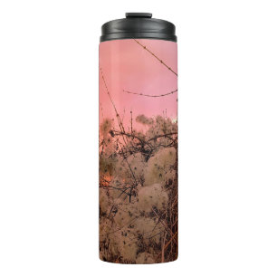 Thermal Tumbler Winter Sunset and Clematifs Vines Thermosbecher