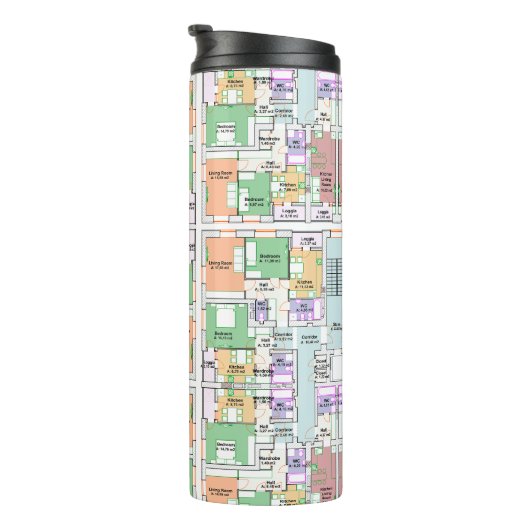 Thermal Tumbler with Architectural Blueprint Thermosbecher (Nach rechts gedreht)