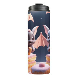  Thermal Tumblers - Sweet & Spooky Bat Bakery Art  Thermosbecher