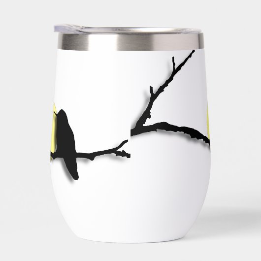 Thermal Wineglass - Hummingbird am Zweig (Rechts)