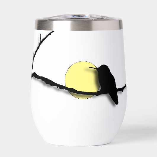 Thermal Wineglass - Hummingbird am Zweig (Vorderseite)