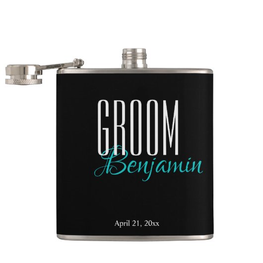 Thermalflasche mit Monogramm Flachmann (Geöffnet)