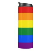 Thermaltumbler mit Rainbow-Pride-Fahne für LGBT Thermosbecher (Nach rechts gedreht)