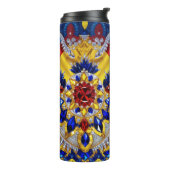 Thermaltumbler mit rumänischen Farben Thermosbecher (Nach links gedreht)