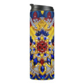 Thermaltumbler mit rumänischen Farben Thermosbecher (Nach rechts gedreht)