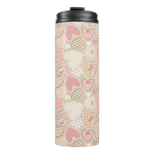 Thermaltumbler niedlich Romantisches Herzmuster Thermosbecher (Vorderseite)